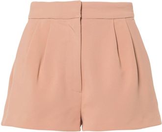 Elisabetta Franchi logo-patch crepe shorts - women - Polyester/Polyester/Elastane - 40 - Pink