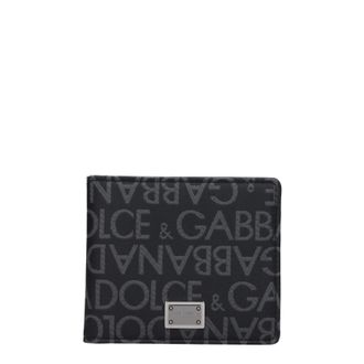 Dolce & Gabbana Herrens Geldb&ouml;rse Stoff Schwarz/Grau