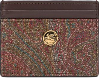 Etro Womens Card Holder Brown Cotton Wallets & Purses