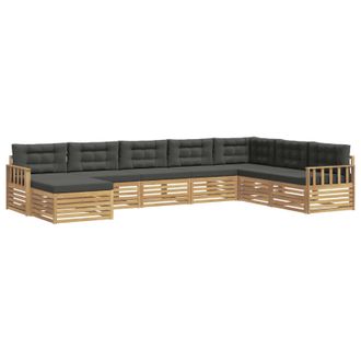 vidaXL Conjunto De Sof&aacute;s De Exterior 8 Pcs Blanco Y Antracita Vidaxl