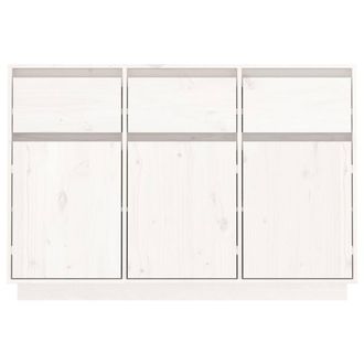 Berkfield Home Sideboard White 110x34x75 cm Solid Wood Pine | Size: 110 x 34 x 75 cm