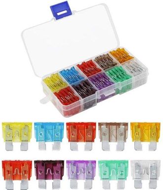 OEM Juego De Fusibles - Fusibles Para Coche - Protecci&oacute;n El&eacute;ctrica - Con Extractor - 100 Piezas - Multicolor