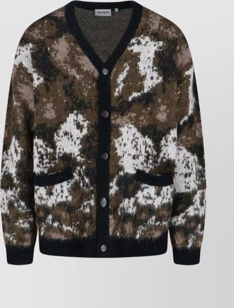 Carhartt Work in Progress v-neck sweater with front pockets and long sleeves