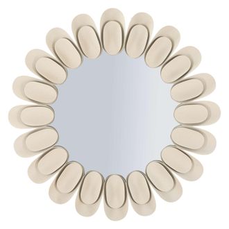 Dmora Espejo Dagatiza, Marco Efecto Piedra, Forma Redonda, Tipo De Pared, 85x6h Cm Beige