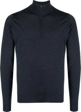 John Smedley Barrow zip pullover jumper - men - Merino - L - Black