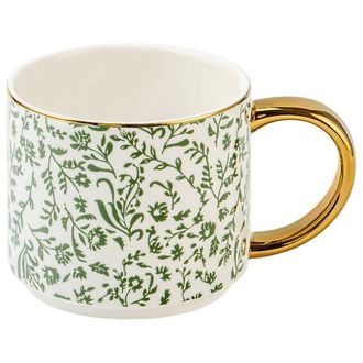 Sweet Water Decor Patterned 14 oz Gold Handle Coffee Mug in Ditsy Floral at Nordstrom