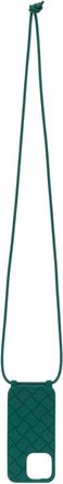 Bottega Veneta Intrecciato Motif i Phone 14 Pro Hoesje - Heren - Telefoonaccessoires - Groen - ONE Size - Accessoires