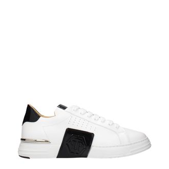 Philipp Plein White Leather Low Top Mens Sneakers