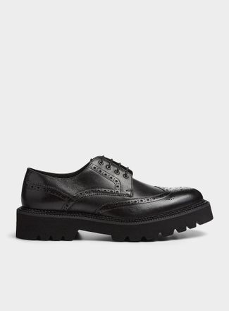 Simons Mens Chunky notched sole leather brogue shoes Men