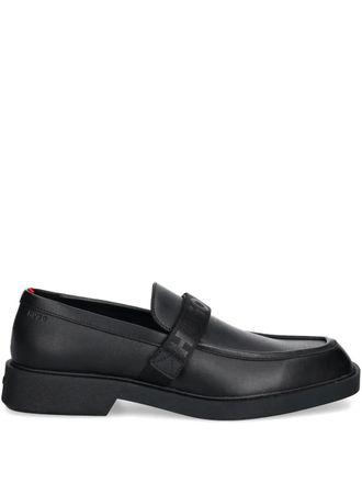 HUGO BOSS: Black Leather Slip-On Shoes now up to −61