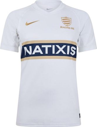 Nike Unisex-rugbyshirt voor volwassenen 2025 Racing 92 (Wit)