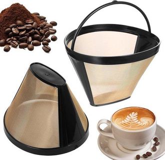 OEM Filtro De Caf&eacute; Reutilizable - 2 Unidades - Acero Inoxidable Y Pl&aacute;stico - Para 8-12 Tazas - Apto Para La Mayor&iacute;a De Cafeteras