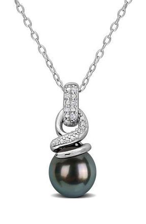 Delmar Cultured Tahitian Pearl Pendant Necklace in Black at Nordstrom Rack