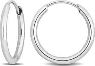 Amour 13mm Hoop Earrings in 14K White Gold