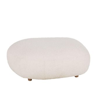 Maisons du monde Puf de tela de rizo beige