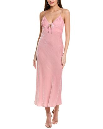 Susana Monaco Velvet Bias Cut Silk-Blend Midi Dress