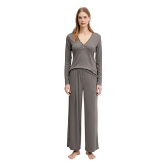 Karl Lagerfeld Essential Pyjama Set - Dames - Nachtkleding & Lounge - Grijs - Maat: XS Leer