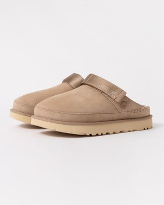 UGG Womens Suede Clogs with Strap in Beige - Tan - Size UK 5