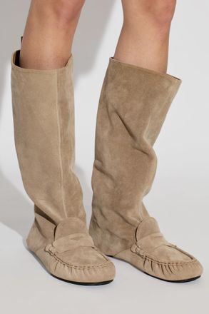 Acne Studios Suede Knee-high Boots, Womens, Beige