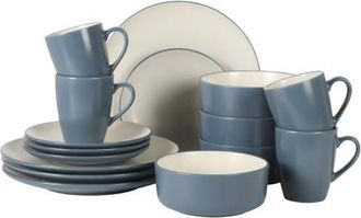 Gibson Home Oxford Blue 16-Piece Stoneware Dinnerware Set, Service for 4 in Echo Blue at Nordstrom