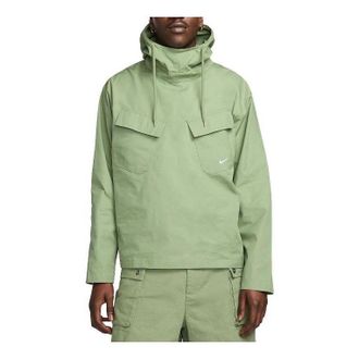 Nike Life Woven Pullover Field Jacket Oil Green DX0718-386