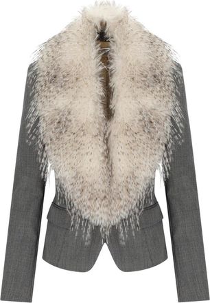 Elisabetta Franchi BLAZER IN LANA GRIGIO ELISABETTA FRANCHI