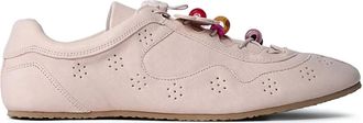 Cecilie Bahnsen beaded lace-up leather sneakers - Pink