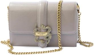 Just Cavalli Iconic Snakes Portafoglio Compatto Con Catena - Dames - Schoudertassen - Grijs - ONE Size - Tassen