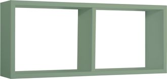 OEM Estante Rectangular De Pared 2 Compartimentos Mod. Morgana Verde Azulado