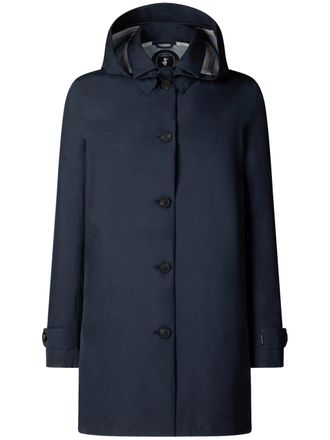 Save The Duck Navy Blue April Hooded Single Breasted Coat