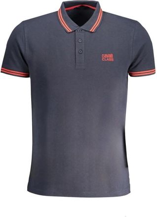 Cavalli Polo Shirt met Korte Mouwen - Heren - Polos - Blauw - XL - Katoen - Tops