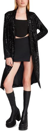 Steve Madden Show Stopper Sequin Duster Jacket Black