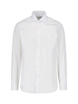 Barba White Crisp Tailored Long-Sleeve Formal Shirt