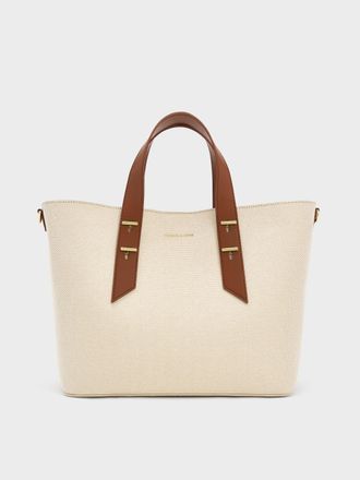 Charles & Keith Shania Canvas Tote Bag