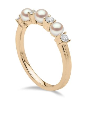 Yoko London Anello Eclipse in oro giallo 18 carati con diamanti e perle Akoya