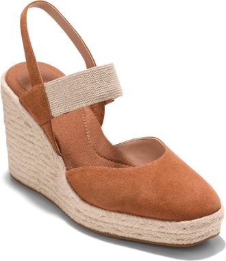 Cole Haan Kenna Espadrille Wedge Sandal in British Tan Suede at Nordstrom Rack, Size 5.5