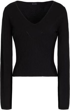 8 by YOOX VISCOSE BLEND V-NECK RIB WAISTBAND TOP