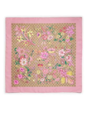 Gucci SILK TWILL SCARF WITH GG PRINT - Gucci - Woman