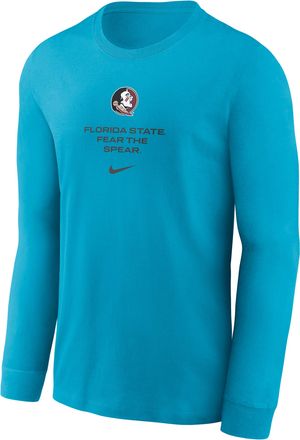 Nike Florida State Sideline Nike Mens Dri-FIT College Long-Sleeve T-Shirt in Blue | 02EW4KBFTN-LDX