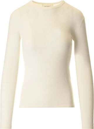 Lisa Yang Vivian Long-Sleeved T-Shirt Knitwear Bianco-Donna