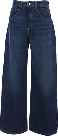Icon Denim Los Angeles poppy Blue Jeans With Logo Patch On The Rear And Belt Loops In Denim Woman