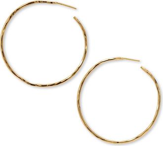 Argento Vivo Argento Vivo Hammered Large Hoop Earrings in Gold Vermeil at Nordstrom