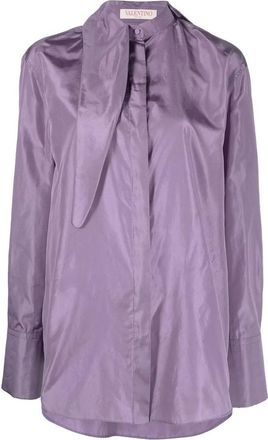 Valentino Garavani Tied-Neck Silk Shirt