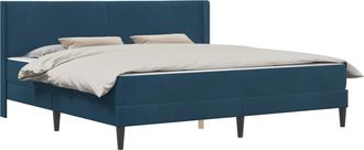 vidaXL Estructura De Cama Con Colch&oacute;n Azul 180 X 200 Cm Terciopelo Vidaxl