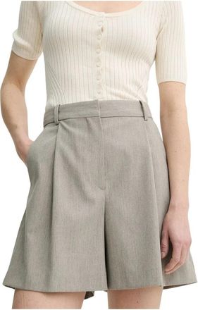 By Malene Birger Poville Shorts - Dames - Bermuda - Beige - M - Leer - Korte Broeken
