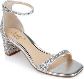 Badgley Mischka Reese Ankle Strap Sandal in Silver at Nordstrom Rack, Size 6.5