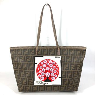 Fendi Zucca Brown Pvc Leather Shoulder Bag Tote Bag (Pre-Owned)