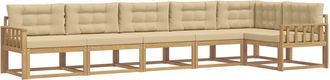 vidaXL Conjunto De Sof&aacute;s De Exterior 4 Uds. Y Beige Poli&eacute;ster Vidaxl