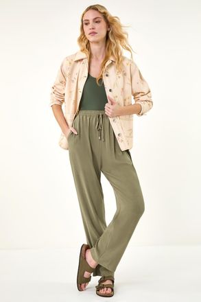 Roman Tie Front Linen Mix Trouser