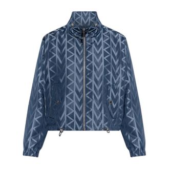 Michael Kors Light Jackets, female, Blue, Size: XS Mk2000 Logo Zip-Up Jacket